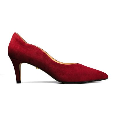 Suede sales red heels