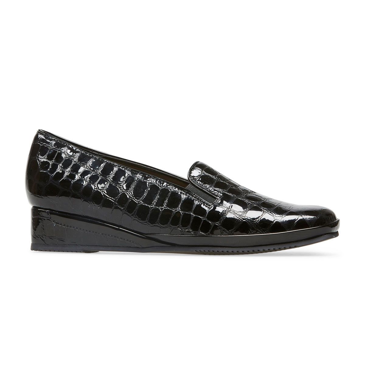 Van Dal Shoes - Rochester II Wedges in Black Patent Croc