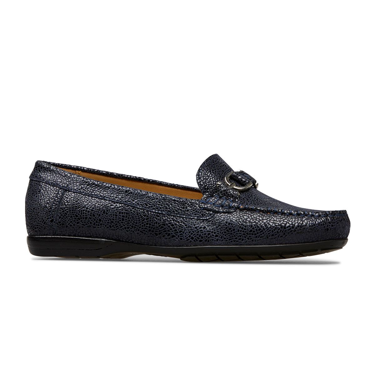 Van Dal Shoes - Bliss Wider Fitting Loafers in Midnight Crackle Print