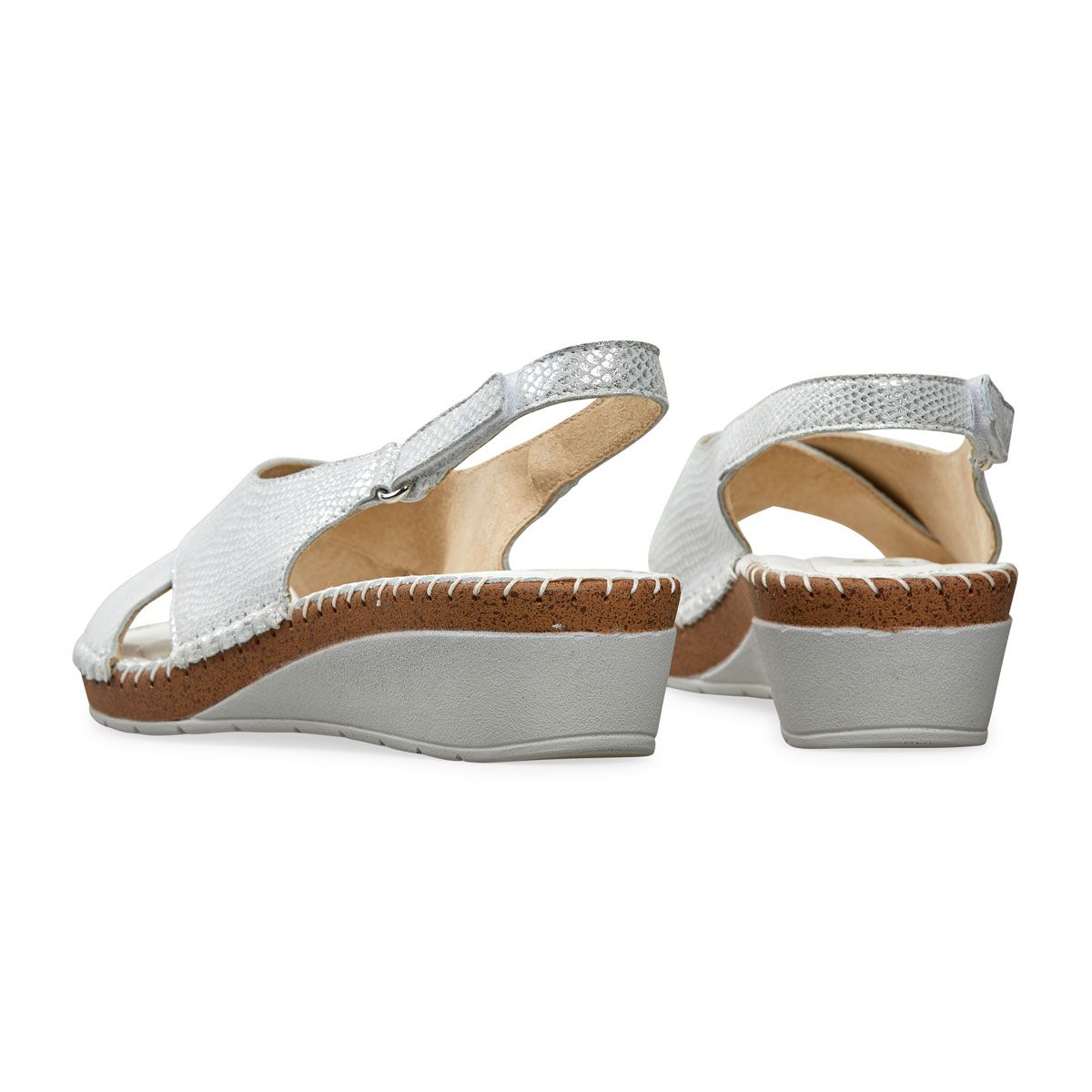 Van Dal Shoes - Faversham Sling Back Wider Fit Sandals in White Snake Print