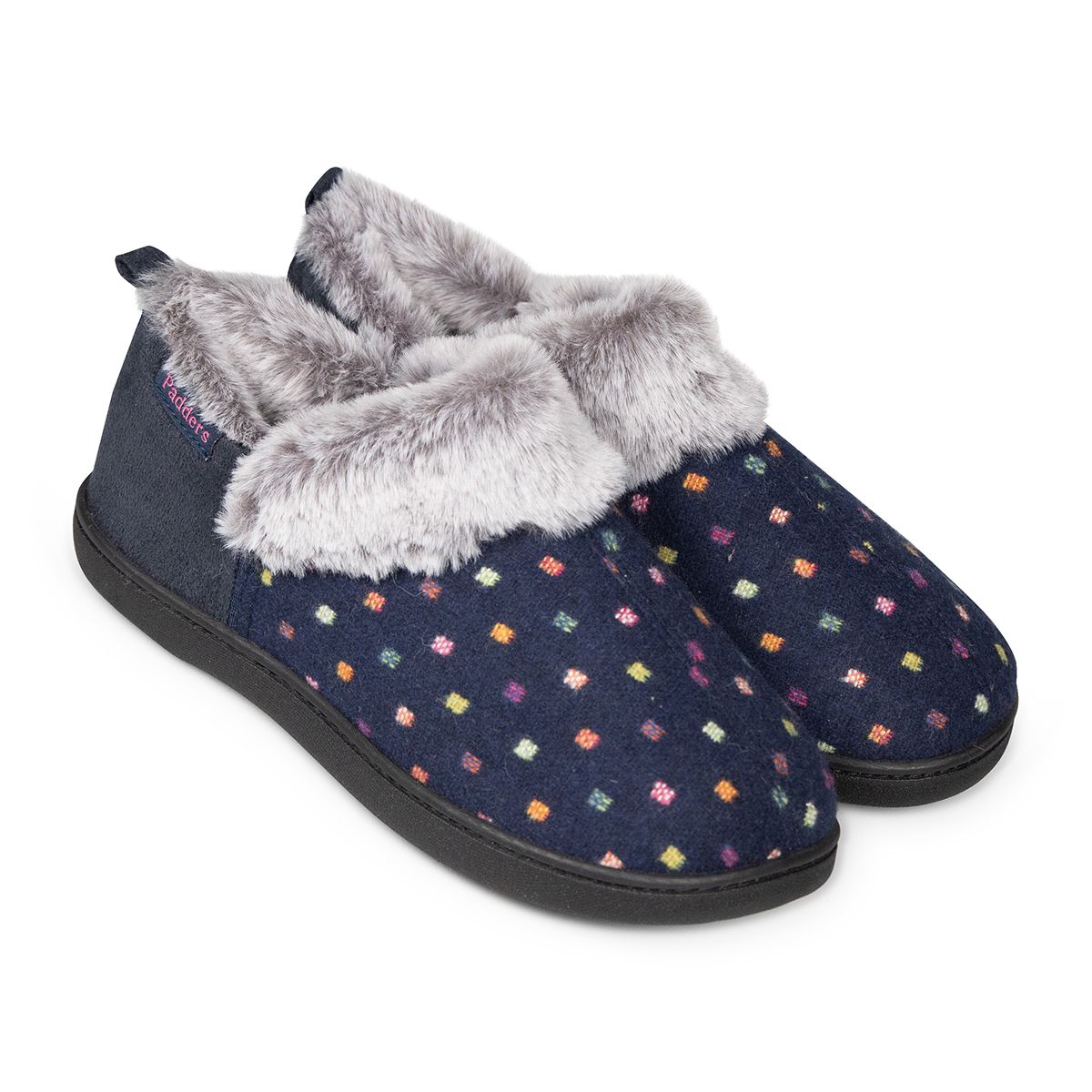 Padders Dora - Navy Woven Spot