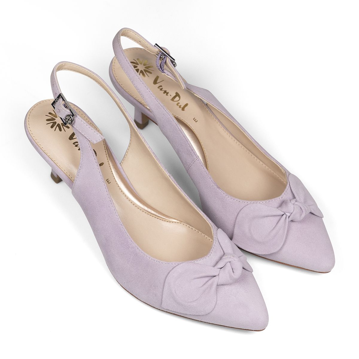Lilac shoes top low heel