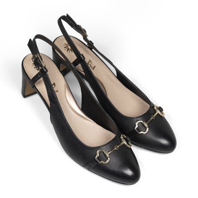 Comfortable Courts for Women | Black Patent & Navy Court Shoes