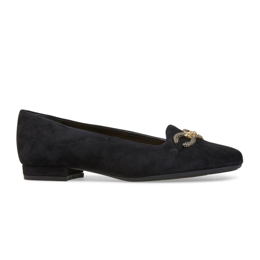 Van Dal Shoes - Natick Ballet Pumps in Black Suede