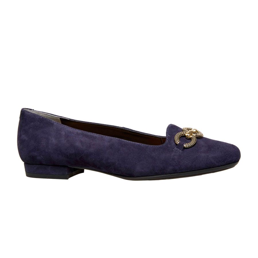 Van Dal Shoes - Natick Ballet Pumps in Midnight Suede