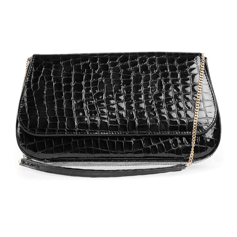 Peony - Black Patent Croc