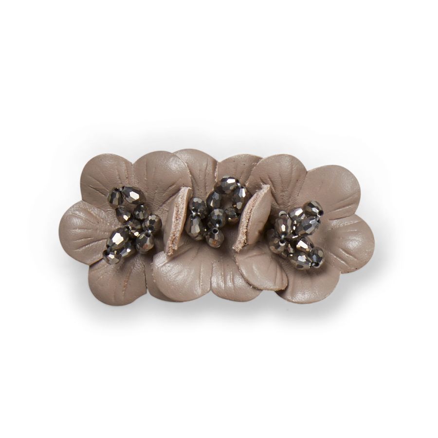 Flora - Fawn Leather / Silver Beads