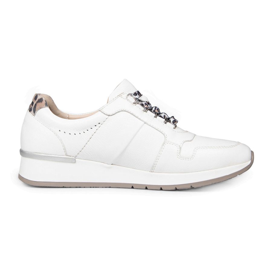 Van Dal Shoes - Reydon Wedge Lace Up Trainers in White Leather