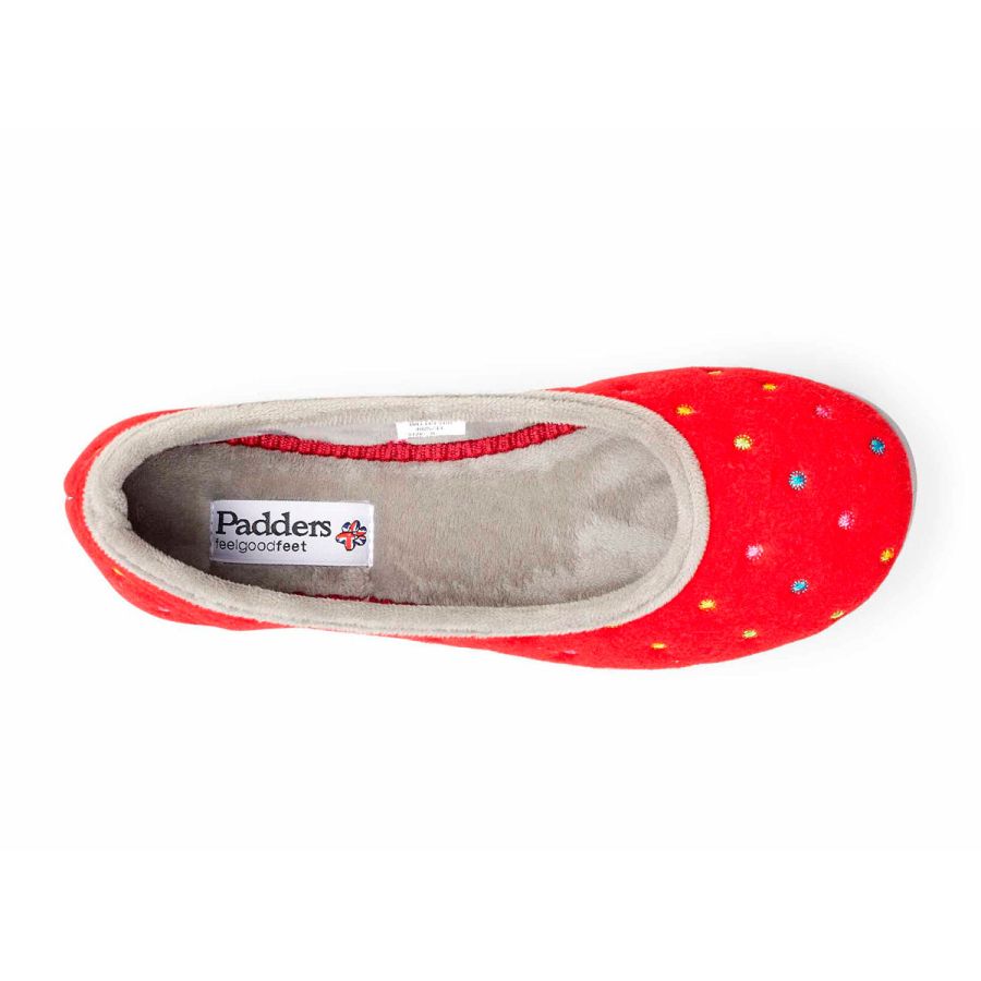 Padders Ballerina Slippers - Red