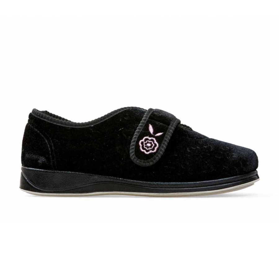 Padders Camilla Slippers - Black