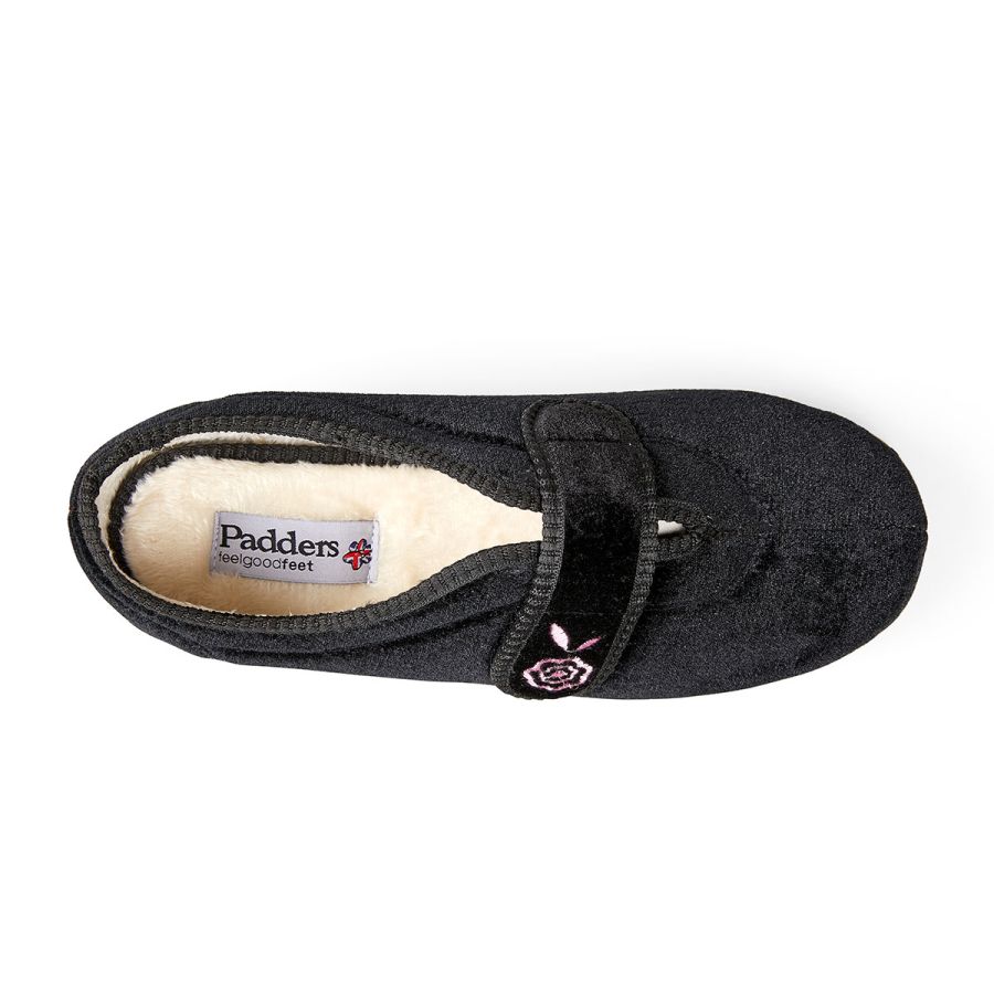 Padders Camilla Slippers - Black