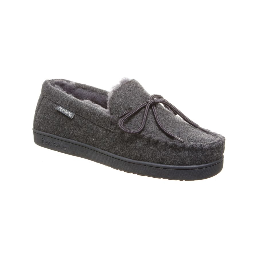 Bearpaw Mens Slippers Moc II (1295M) - Gray Wool